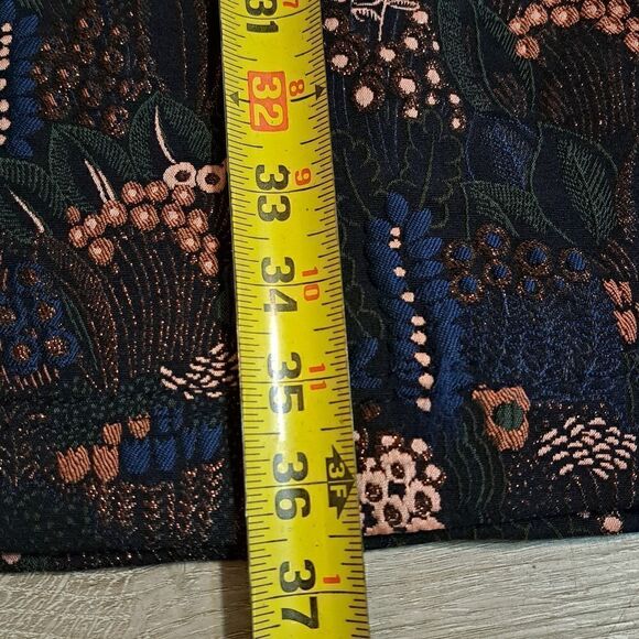 Ann Taylor Night Garden Tapestry Sheat Dress Size 2 Tall Navy/ Multi-colored - Picture 9 of 12